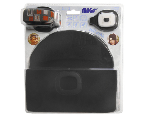 Sada čelovky a čiapky Mage v balení