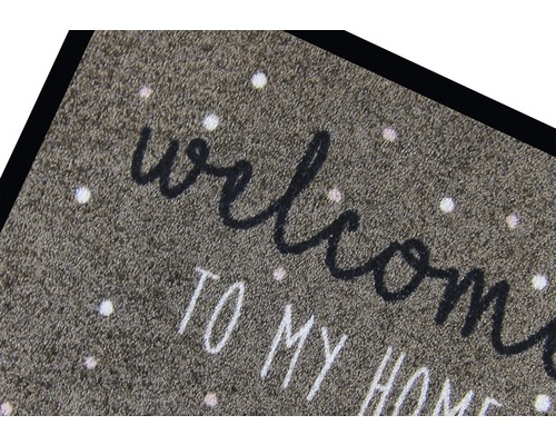 Rohožka s nápisom Vitajte u mňa doma