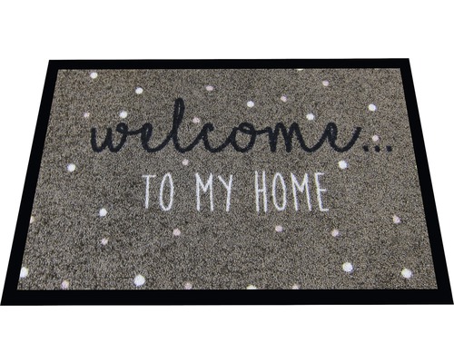 Rohožka s nápisom Vitajte u mňa doma