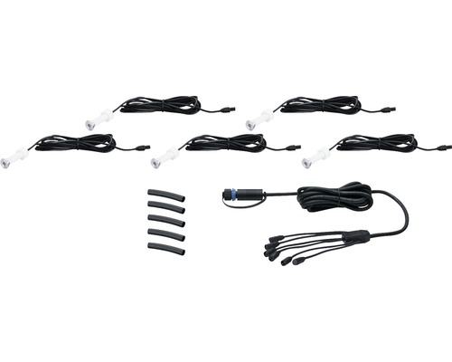 Sada záhradných vstavaných svietidiel so šestimi svietidlami a pripojovacím káblom