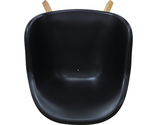 Čierna korba fúrika s drevenými rukoväťami