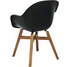 Čierna stolička s drevenými nohami