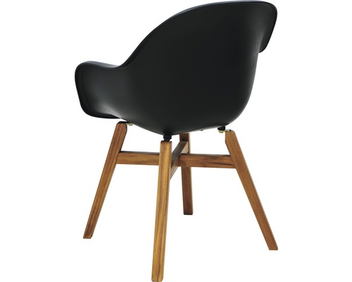 Čierna stolička s drevenými nohami