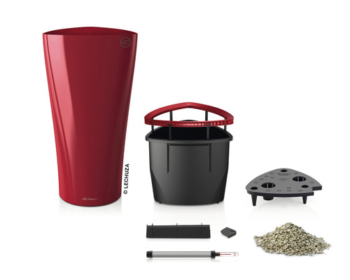 Lechuza Classico trojuholník sada kvetináčov s vnútornou nádobou, zavlažovacím systémom a rastlinným substrátom