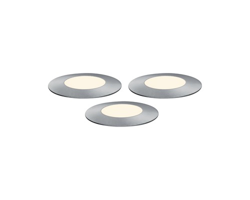 Tri okrúhle vstavané svietidlá z kovu