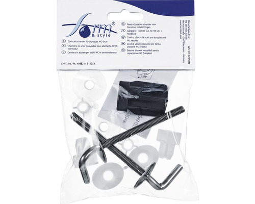 Upevňovacia sada pre duroplastové WC sedadlá z nehrdzavejúcej ocele