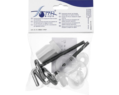 Excentrický záves pre termoplastové WC sedadlo v balení