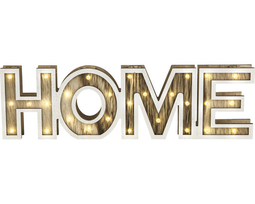 Dekoratívne svietiace písmená HOME z dreva
