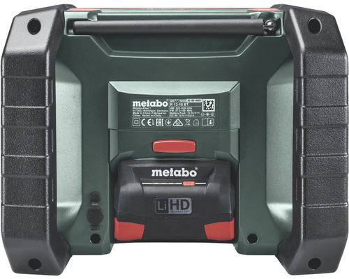 Rádio Metabo s batériou zozadu