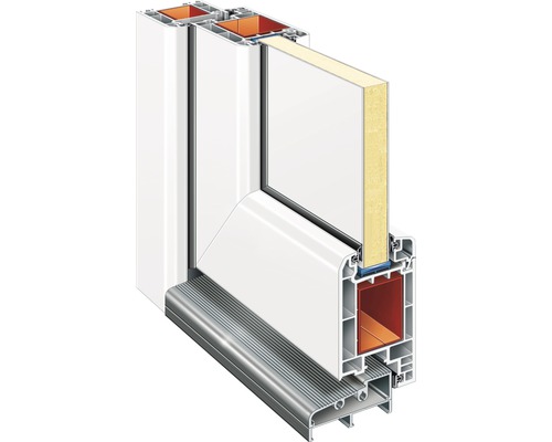 Rez dverami s rámom, tesnením a prahom