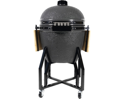 Keramický gril na kolieskach s bočnými stolíkmi