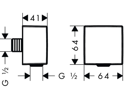 Technický nákres kúpeľňového doplnku s rozmermi