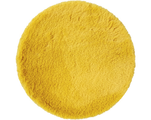 Okrúhly koberec s vzhľadom kožušiny