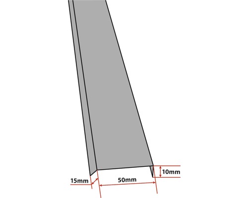 Ilustrácia kovového profilu s rozmermi