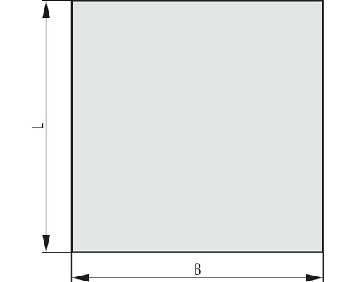Štvorcový tvar s údajom dĺžky