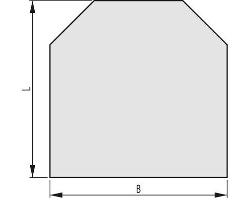 Obrázok rezu s uvedením šírky a dĺžky