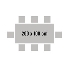 Stôl s ôsmimi stoličkami, veľkosť stola 200 x 100 centimetrov