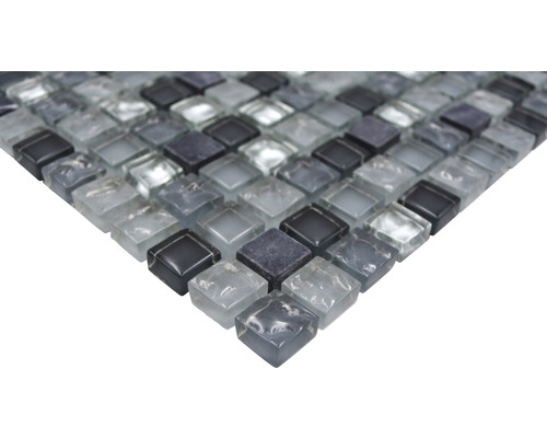 Mozaiková dlaždica zo skla a kameňa, štvorcová