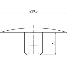 Technický nákres uzatváracej zátky s rozmermi priemeru 29,5 mm