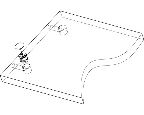 Pohľad zhora na montážnu dosku s upevňovacími prvkami