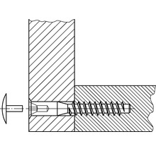 Ilustrácia dreveného spoja so skrutkou