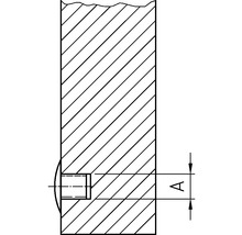 Ilustrácia dreveného kolíkového spoja s rozmerom A