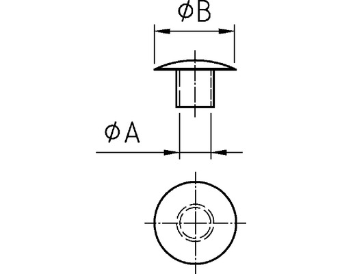 Technický nákres zaslepovacej zátky s rozmermi