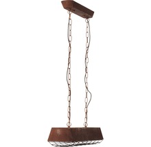 Závesná lampa s reťazovým zavesením a kovovým košom