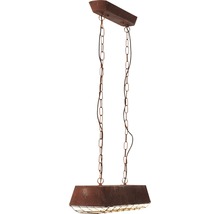 Závesná lampa s reťazovým závesom a kovovým košom
