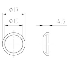 Technický nákres krúžku s rozmermi