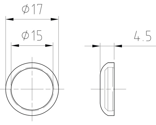Technický nákres krúžku s rozmermi