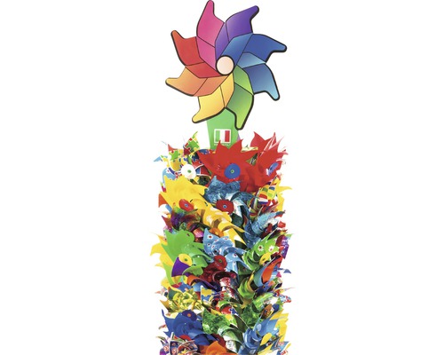 Balenie rôznofarebných veterných mlynov