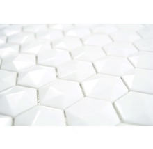 Sklenená mozaika Arctic 01 Hexagon Eco biela 3D 29x30 cm-thumb-4