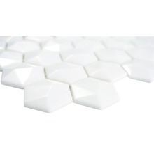 Sklenená mozaika Arctic 01 Hexagon Eco biela 3D 29x30 cm-thumb-2