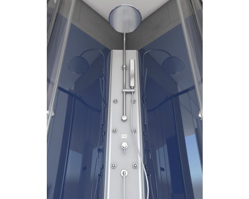 Kompletný sprchovací box s hlavovou sprchou, ručnou sprchou a masážnymi tryskami