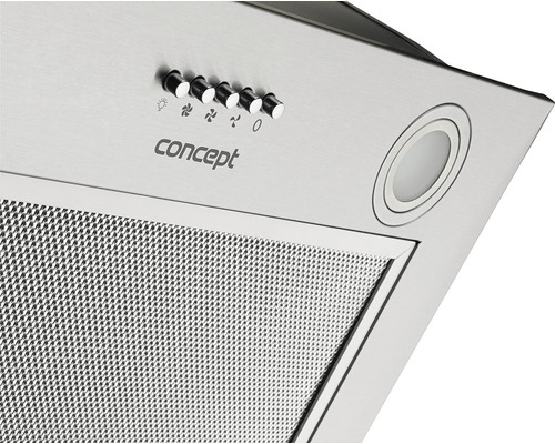 Detail digestora s ovládacími gombíkmi, osvetlením a tukovým filtrom