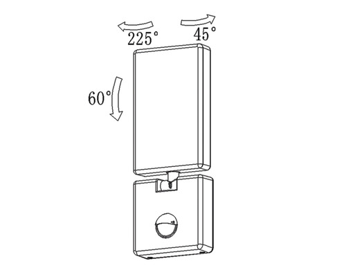 Znázornenie uhlov nastavenia LED svietidla