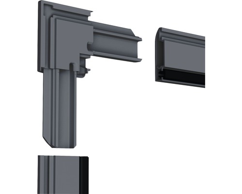 Detail rohového spoja a profilu rámu