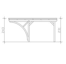Prístrešok na auto Konsta 304x500 cm bridlicovo sivý vr. alu plechu a 2 oblúkov