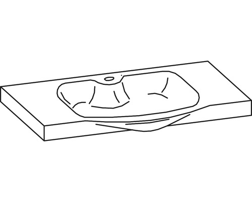 Doska umývadla so zapusteným umývadlom