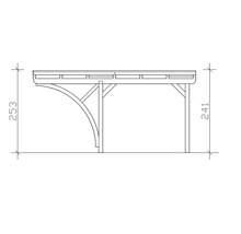 Prístrešok na auto Konsta dvojitý 618x500 cm orech vr. alu plechu a 2 oblúkov