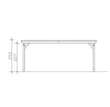 Prístrešok na auto Konsta dvojitý 618x500 cm orech vr. alu plechu a 2 oblúkov