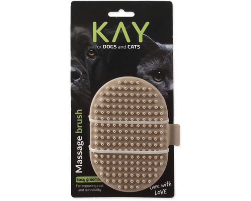 Masážna kefa KAY pre psy a mačky, produkt pre starostlivosť o zvieratá