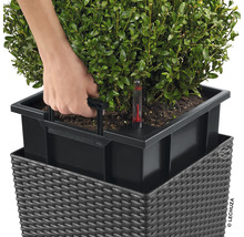 Obal na kvetináč Lechuza Cube Cottage plastový hnedý 50x50x54 cm