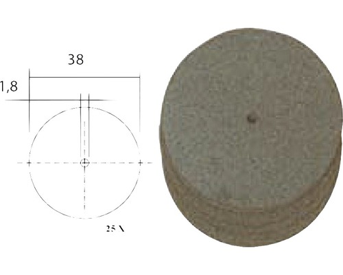 Rozmerový náčrt brúsnej textílie