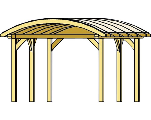 Drevený záhradný altánok s klenutou strechou