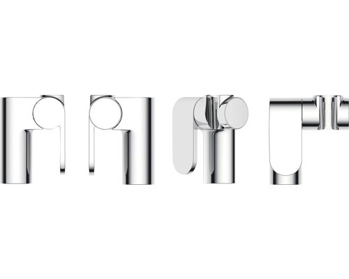 Rôzne pohľady na chrómovanú vodovodnú batériu