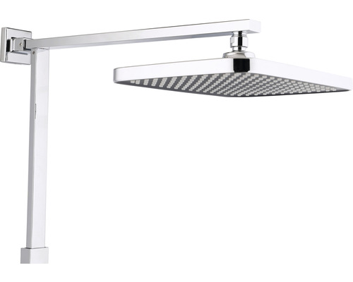 Štvorcová sprchová hlavica so sprchovým ramenom
