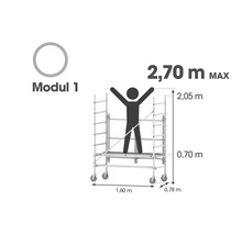 Pojazdné lešenie Modul 1 s rozmermi