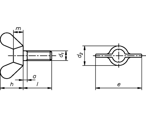 Technický nákres krídlovej skrutky s rozmermi